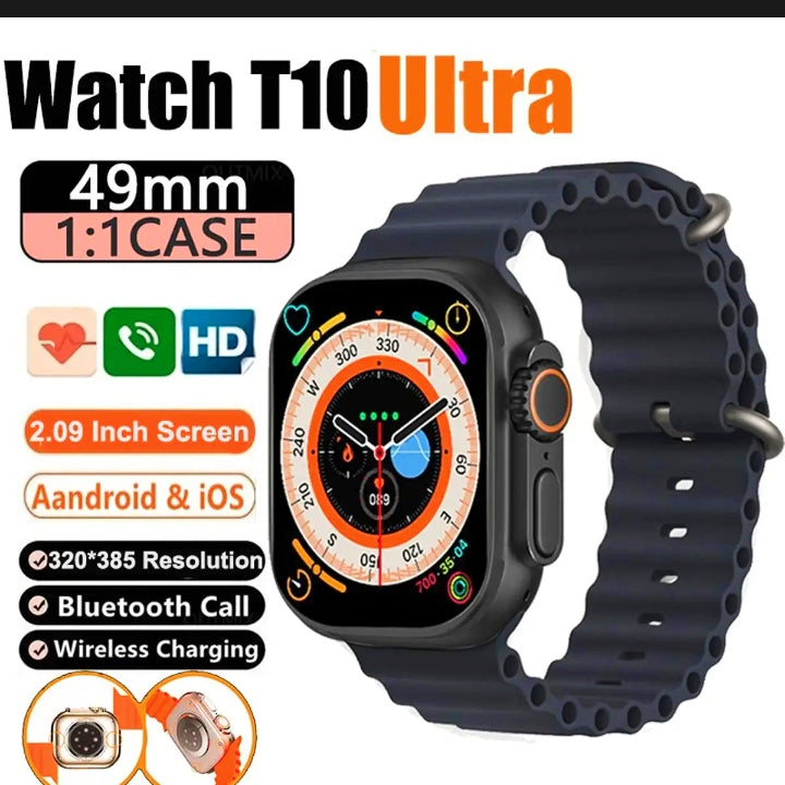 T10 Ultra Smartwatch 2.09inch HD Big Screen Magnetic Wireless Charging Wacth 8 49mm Smart Watch Bluetooth Call Sleep Monitor Men Women Watch...