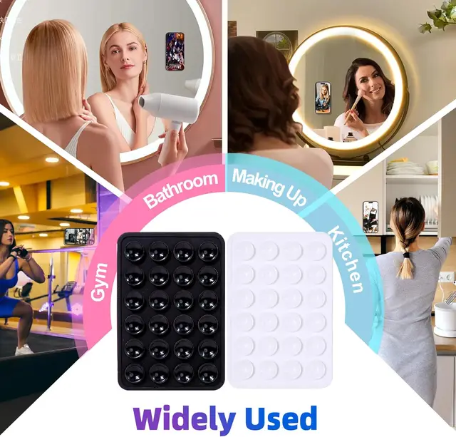 Adhesive silicon phone suction holder pads mobile phone back cover suction popet holders anti-slip single sided wall mounted phone suction cup holders...