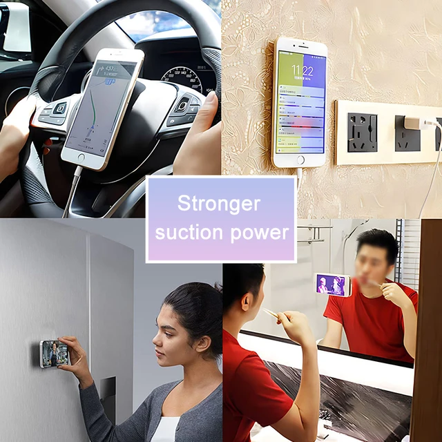Adhesive silicon phone suction holder pads mobile phone back cover suction popet holders anti-slip single sided wall mounted phone suction cup holders...