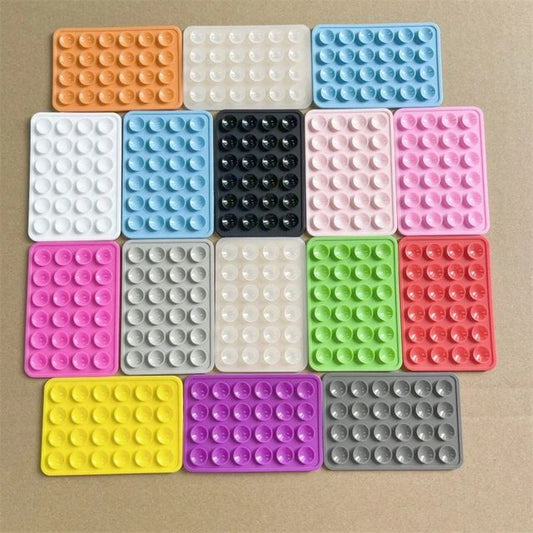 Adhesive silicon phone suction holder pads mobile phone back cover suction popet holders anti-slip single sided wall mounted phone suction cup holders...