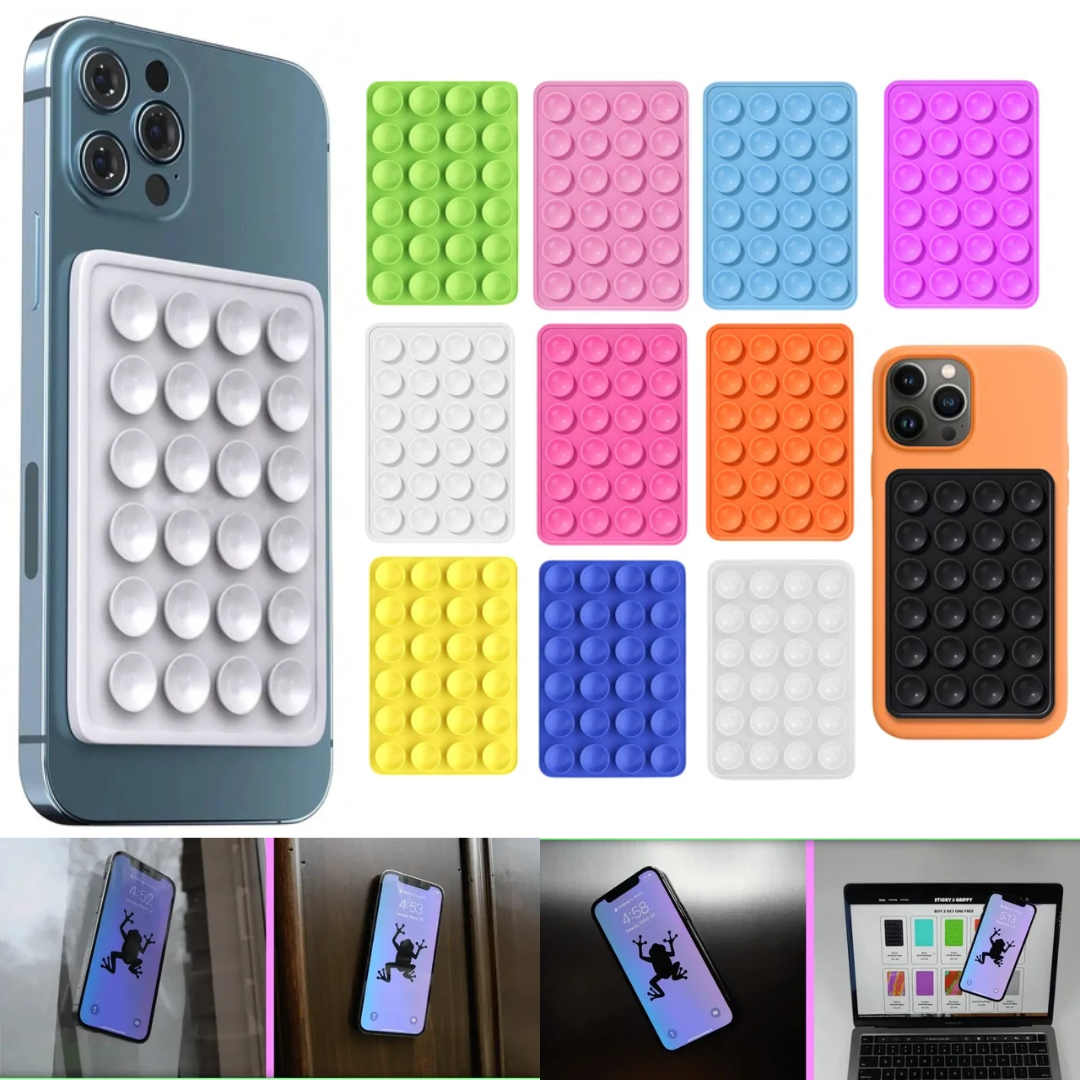 Adhesive silicon phone suction holder pads mobile phone back cover suction popet holders anti-slip single sided wall mounted phone suction cup holders...