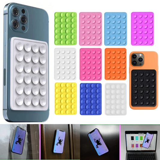 Adhesive silicon phone suction holder pads mobile phone back cover suction popet holders anti-slip single sided wall mounted phone suction cup holders...